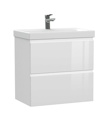 Тумба MODUO SLIM 60 подвесная белая 438x503 в Материке