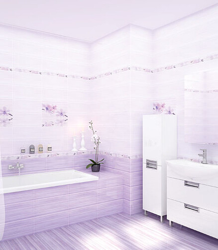 Плитка Cersanit MIRACLE 20х44см 1,144м2 цвет светлый сиреневый 438x503 в Материке