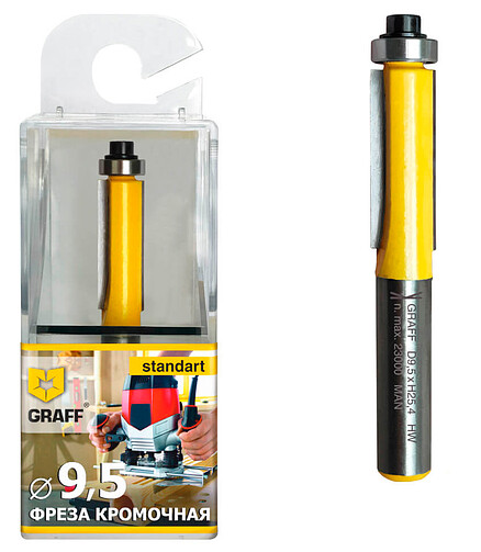 Фреза кромочная GRAFF 9,5х25,4x8мм 438x503 в Материке