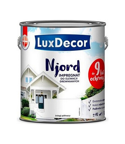 Краска LuxDecor Njord антисептик д/древесины Полярный снег, 0,75л 438x503 в Материке
