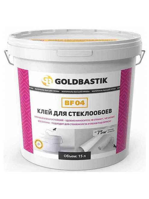 Клей Goldbastik для стеклообоев, 15л 495x660 Клей Goldbastik для стеклообоев, 15л 495x660 в Материке