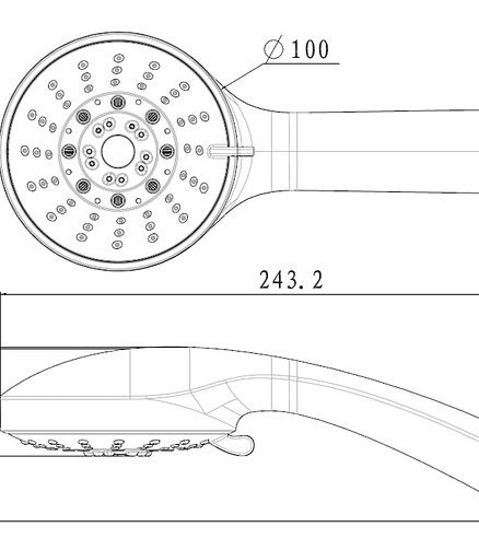 Лейка для душа LМ0135С, 100х244мм. 438x503 в Материке - Вариант 2