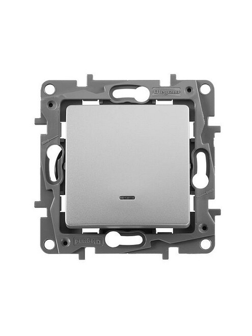 Выключатель Legrand ETIKA 672403 1кл. подсв. алюмин. 495x660 Выключатель Legrand ETIKA 672403 1кл. подсв. алюмин. 495x660 в Материке