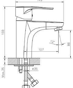 Смеситель DECOROOM DR70011 (для умывальника), ЛАТУНЬ