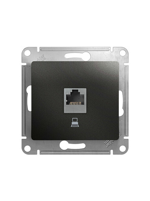 Розетка комп. SE GLOSSA GSL000781K 1мест. антрацит 495x660 Розетка комп. SE GLOSSA GSL000781K 1мест. антрацит 495x660 в Материке