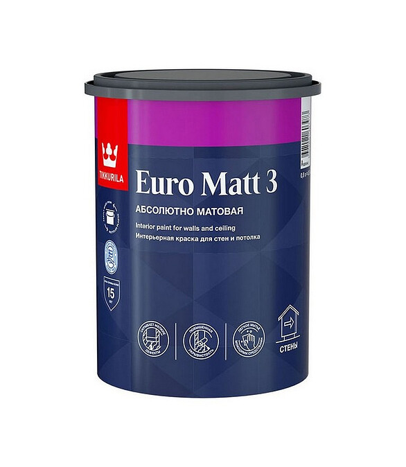 Краска Tikkurila EURO MATT 3 С матовая, 0,9л 586x674 в Материке