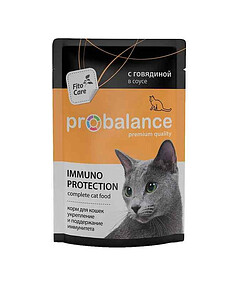 Корм для кошек ProBalance Adult Immuno Protection говядина, соус (85г) 238x286 в Материке