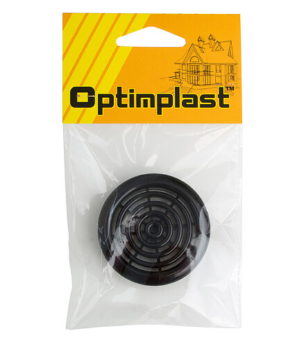 Решетка вент. круглая OptimPlast 48мм черная 438x503 в Материке