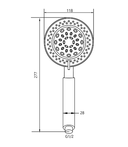 Лейка для душа SPA XL GA5030 8 функций, хром 438x503 в Материке - Вариант 4