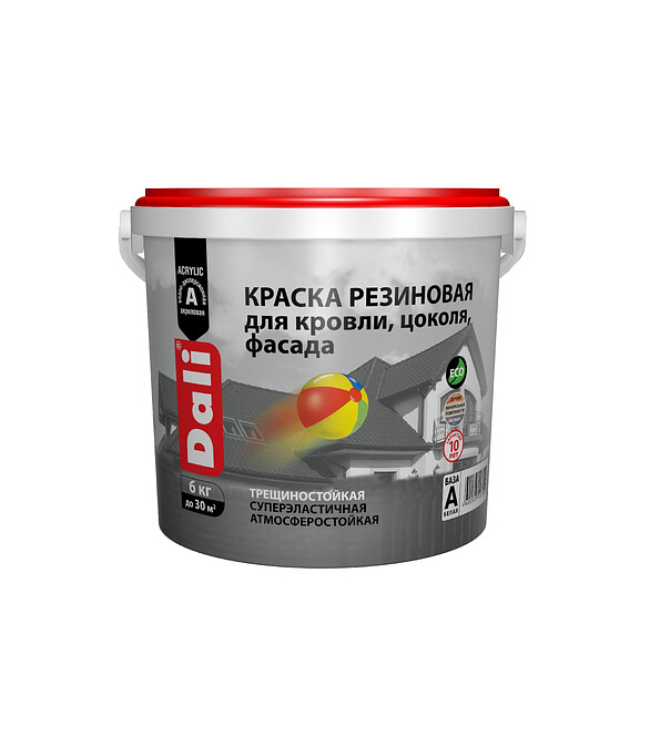 Краска DALI резиновая белая, 6кг 586x674 Краска DALI резиновая белая, 6кг 586x674 в Материке