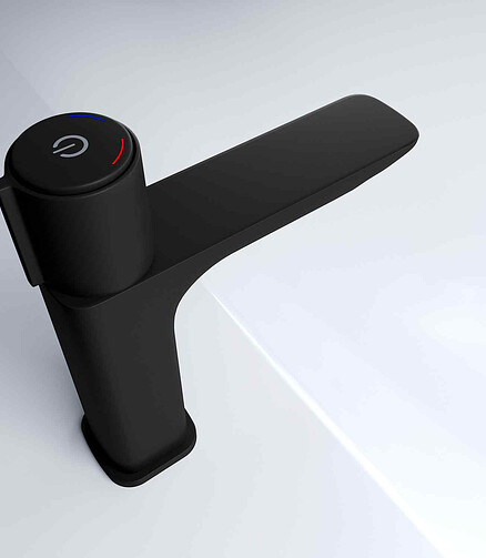 Смеситель SLIDE SLIBLBTi01 (для умывальника) управление PushControl, ЧЕРНЫЙ 438x503 в Материке - Вариант 4