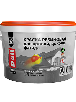 Краска DALI резиновая красно-коричневый, 3кг 238x286 в Материке