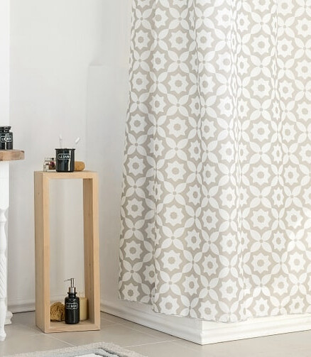 Штора для ванной комнаты PRETTY T639-1 180х200см тканевая 438x503 в Материке - Вариант 2