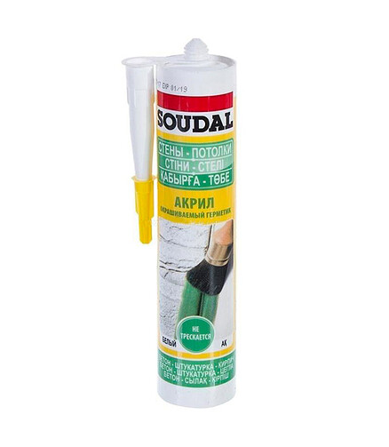 Герметик SOUDAL акриловый белый, 280мл 438x503 в Материке
