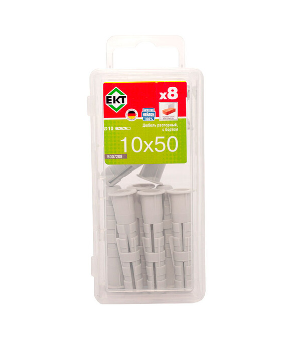 Дюбель распорный KEW KSD S 10х50 с бортом, нейлон B007208 (уп=8шт)_BOX 586x674 Дюбель распорный KEW KSD S 10х50 с бортом, нейлон B007208 (уп=8шт)_BOX 586x674 в Материке