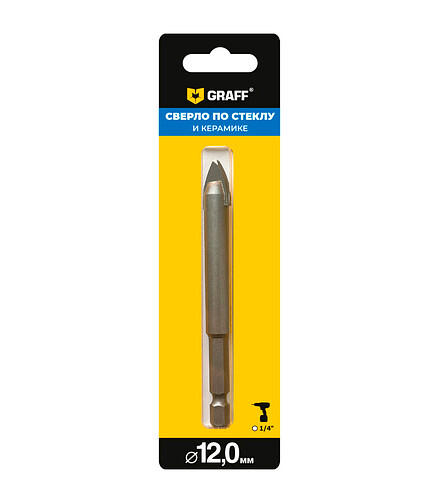 Сверло по стеклу и керамике GRAFF 12х93мм 438x503 в Материке