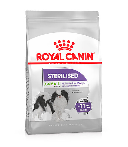 Корм для собак мелких пород Royal Canin X-Small Sterilized (0,5кг) 438x503 в Материке