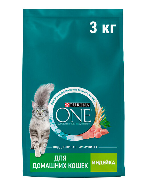 Корм для кошек Purina ONE для домашних, цельные злаки, индейка (3кг) 495x660 Корм для кошек Purina ONE для домашних, цельные злаки, индейка (3кг) 495x660 в Материке