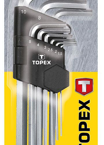 Набор ключей 6-гр. TOPEX 1.5-10мм удлин. 9шт. 438x503 в Материке - Вариант 2