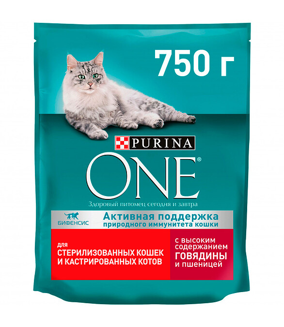 Корм для кошек Purina ONE для стерилизованных, говядина и пшеница (0,75кг) 586x674 Корм для кошек Purina ONE для стерилизованных, говядина и пшеница (0,75кг) 586x674 в Материке