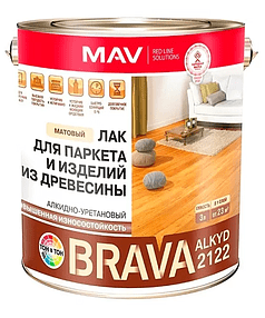 Лак BRAVA АУ-2122 паркетный алкидно-уретановый матовый, 0,7кг 238x286 в Материке