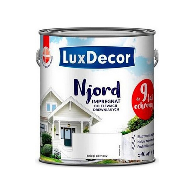 Краска LuxDecor Njord антисептик д/древесины Полярный снег 0,75л