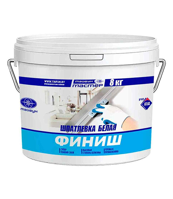 Шпатлевка Тайфун Мастер финишная, 8кг 586x674 Шпатлевка Тайфун Мастер финишная, 8кг 586x674 в Материке