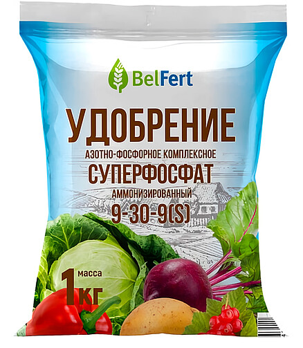 Удобрение BelFert суперфосфат аммонизированный 9-30-9(S) (1кг) 438x503 в Материке