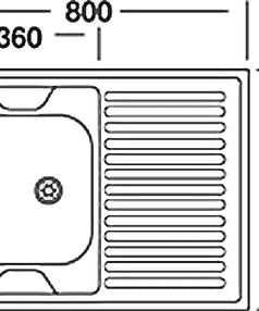 Мойка накладная S 420-L 800х600мм нерж.матовая 0,4мм левая (без сифона)