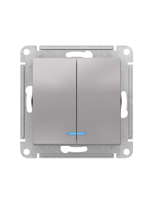 Выключатель SE ATLAS Design ATN000353 2кл. подсв. алюмин. 495x660 Выключатель SE ATLAS Design ATN000353 2кл. подсв. алюмин. 495x660 в Материке