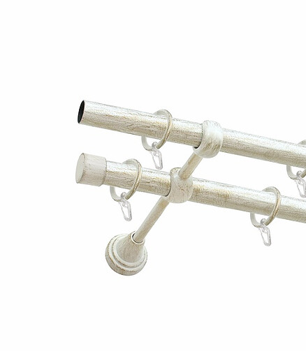 Карниз метал. СМ-3393 2р d19 160см гладк./бел.зол. 438x503 в Материке