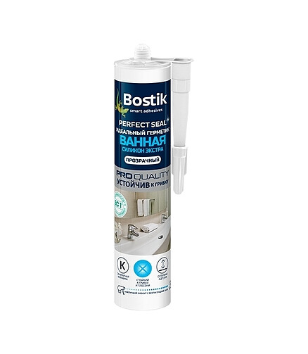 Герметик BOSTIK Perfect Seal Ванная Экстра прозрачный, 280мл 438x503 в Материке