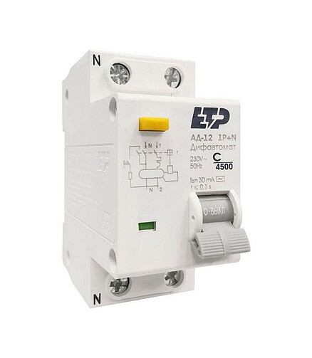 Дифавтомат ETP 1P+N 16А/30мА 438x503 в Материке