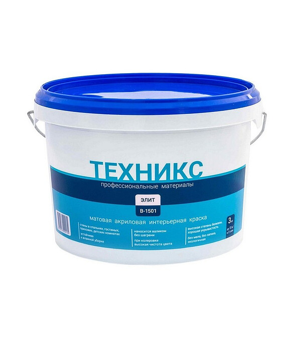 Краска ТЕХНИКС Элит белая, 3кг 586x674 в Материке
