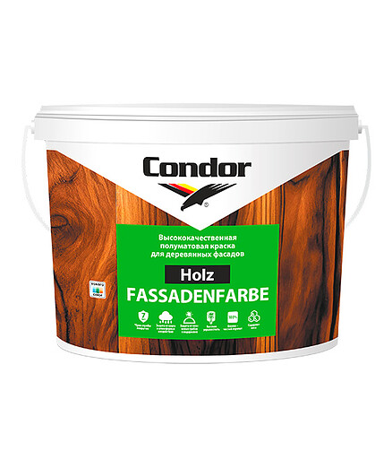 Краска Condor акриловая Holz Fassadenfarbe, 6кг 438x503 в Материке