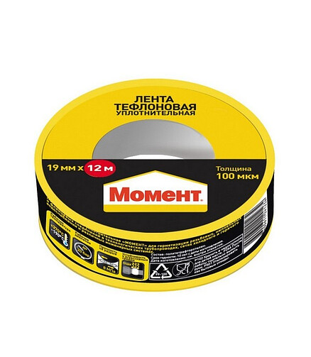 Лента фум тефл. уплот. Момент 19мм*12м*100мкм 438x503 в Материке