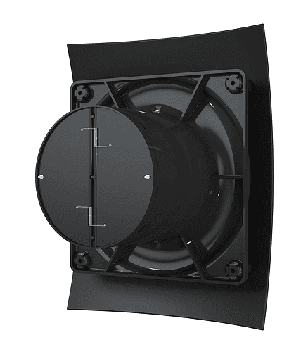 Вентилятор DICITI Breeze 4C Matt black d100 с обр.клапаном 438x503 в Материке - Вариант 4