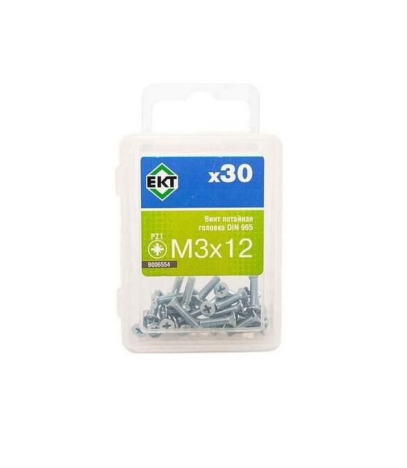 Винт 3х12 пот. гол. POZI, цинк, прочн. 5.8 DIN 965 (1уп=30шт) B006554_BOX 586x674 Винт 3х12 пот. гол. POZI, цинк, прочн. 5.8 DIN 965 (1уп=30шт) B006554_BOX 586x674 в Материке