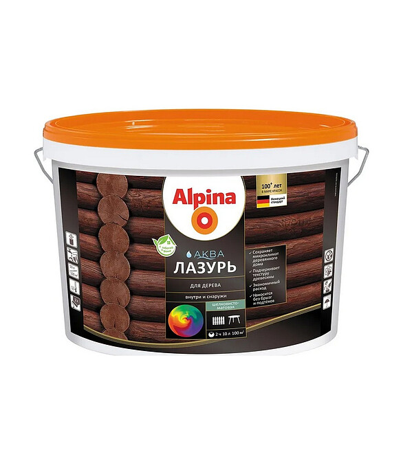 Лазурь Alpina АКВА для дерева, 10л 586x674 в Материке