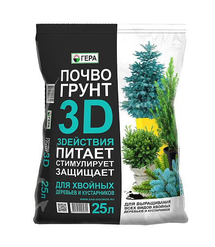Грунт 3D/3D+ для хвойных деревьев и кустарников (25л) 438x503 в Материке