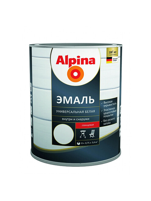 Эмаль Alpina алкид. белая глянцевая, 0,75л/ 0,83кг 495x660 Эмаль Alpina алкид. белая глянцевая, 0,75л/ 0,83кг 495x660 в Материке