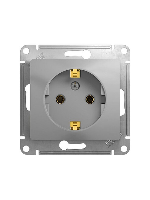 Розетка SE GLOSSA GSL000343 1мест. с/з алюм. 495x660 Розетка SE GLOSSA GSL000343 1мест. с/з алюм. 495x660 в Материке