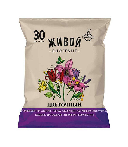Грунт ЖИВОЙ БИОГРУНТ Цветочный (30л) 438x503 в Материке
