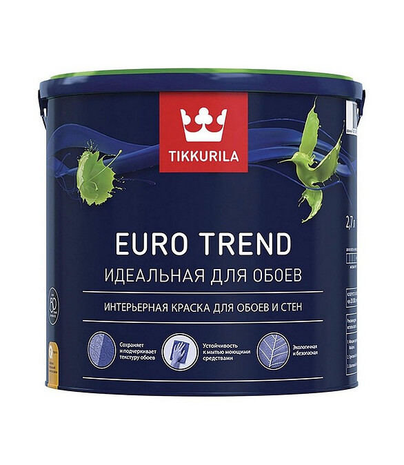 Краска Tikkurila EURO TREND A мат, 2,7л 586x674 Краска Tikkurila EURO TREND A мат, 2,7л 586x674 в Материке