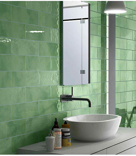 Плитка Colortile ROME 10х30см 0,99м2 цвет green glossy 438x503 в Материке