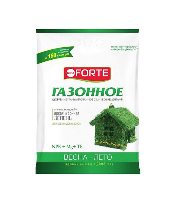 Удобрение BONA FORTE Газонное Весна-Лето (4,5кг) 586x674 в Материке
