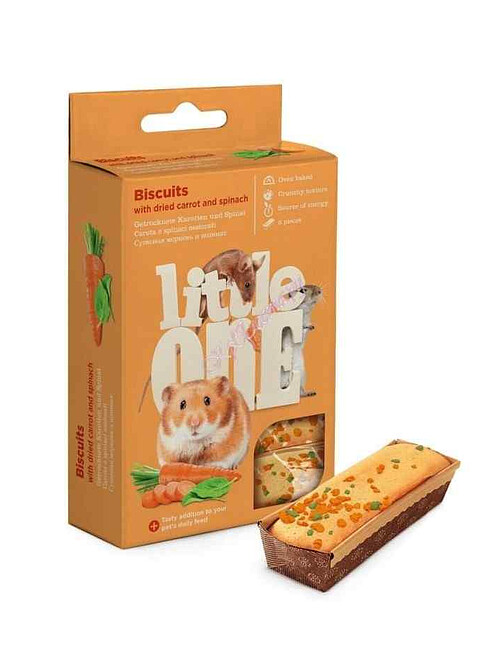 Бисквиты для мелких грызунов Little One с морковью и шпинатом (5*7г) 495x660 Бисквиты для мелких грызунов Little One с морковью и шпинатом (5*7г) 495x660 в Материке