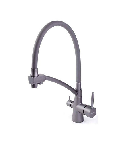 Смеситель KK4855U-12 (для кухни) гибкий излив, на две воды, графит 438x503 в Материке