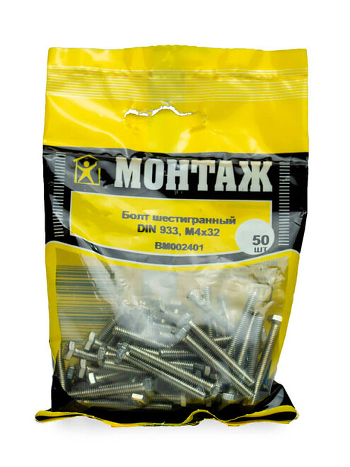 Болт 6-гранный М4х32 прочн. 8.8, цинк (уп=50шт) 495x660 Болт 6-гранный М4х32 прочн. 8.8, цинк (уп=50шт) 495x660 в Материке