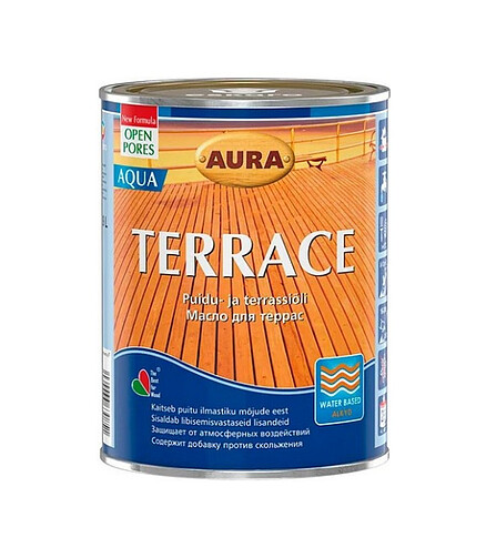 Масло для террас Aura Terrace Aqua палисандр, 0,9л 438x503 в Материке